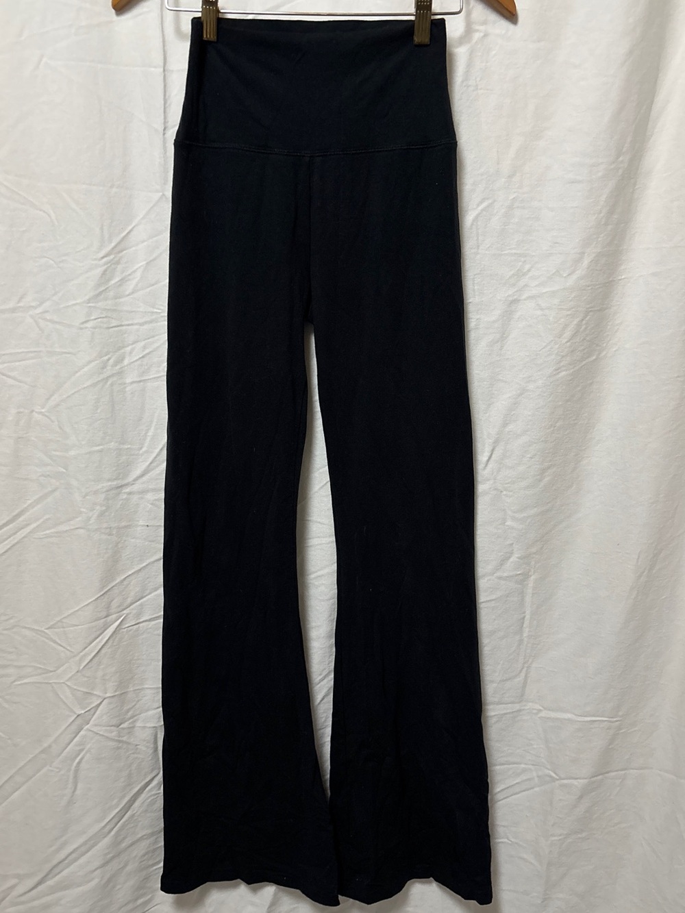 Offline by Aerie OG fold over/highrise flare leggings in black